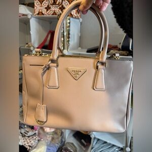 Prada Women's Beige Leather Satchel